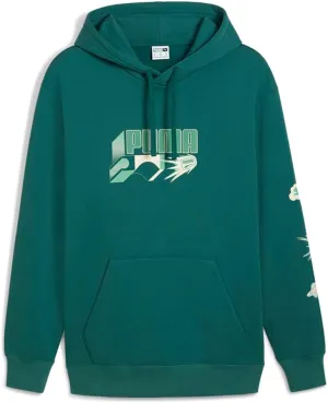 PUMA Mens Classics Brand Love Hoodie Casual Outerwear Casual Drawstring - Green - Size M