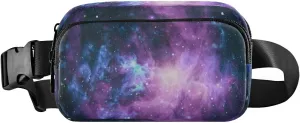 Purple Galaxy Space Fanny Pack Crossbody Bags for Women Men Belt Bag Waterproof Fashion Waist Packs Unisex with Adjustable Strap for Running Workout Travel Hiking Cycling