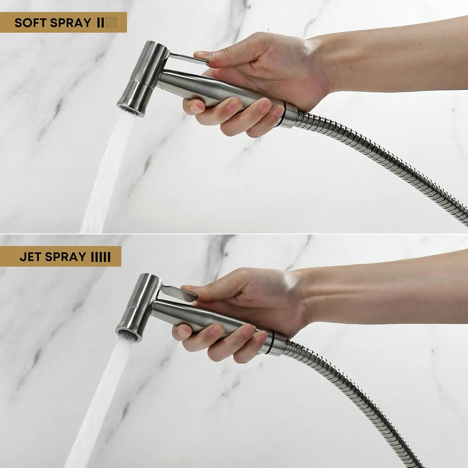 Purrfectzone Bidet Sprayer for Toilet, Handheld Sprayer Kit, Cloth Diaper Sprayer Set - Easy to Install - Stainless Steel