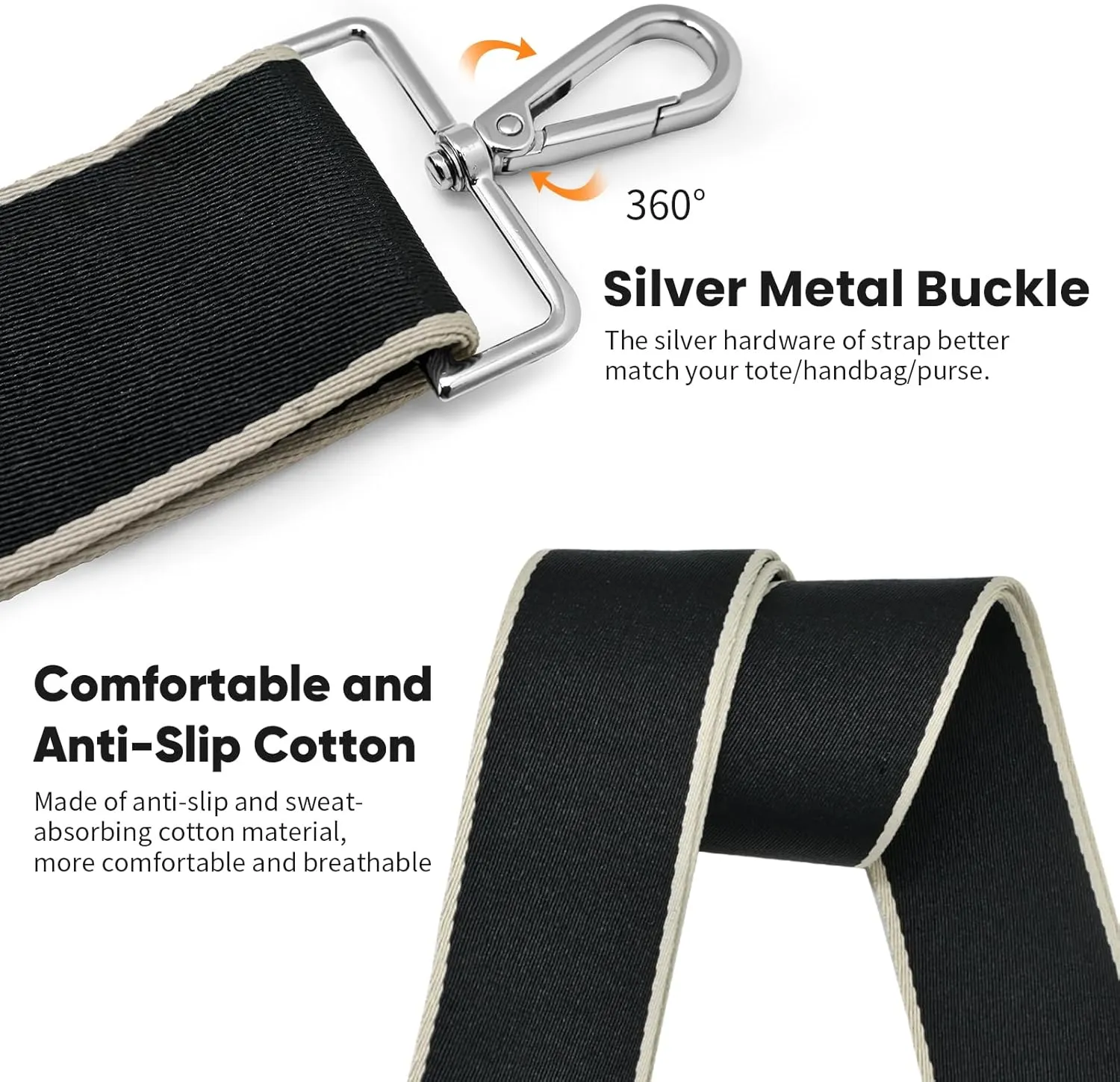Purse Strap Replacement Crossbody, Wide Shoulder Bag Strap for Handbag, Tote Strap Adjustable
