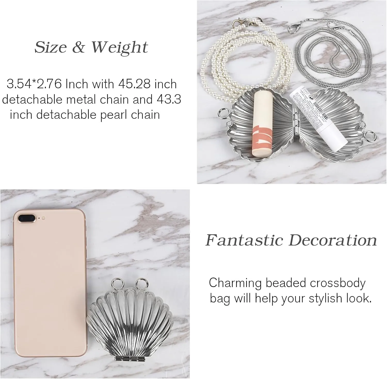 QZUnique Mini Evening Bag Metal Purse Crossbody Handbag for Girls Kid Women Bowknot Shell Heart Star Shoulder Bag for Wedding