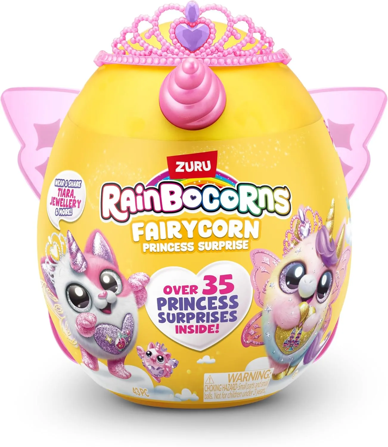 Rainbocorns Fairycorn Princess Surprise (Unicorn) by ZURU 11" Collectible Plush Stuffed Animal, Surprise Egg, Wearable Fairy Wings, Magical Fairy Princess, Ages 3  for Girls, Children