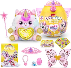Rainbocorns Fairycorn Princess Surprise (Unicorn) by ZURU 11" Collectible Plush Stuffed Animal, Surprise Egg, Wearable Fairy Wings, Magical Fairy Princess, Ages 3  for Girls, Children