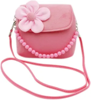 RARITYUS Little Girls Fashion Flower Crossbody Shoulder Bag Plush Handbag Mini Purse with Handle