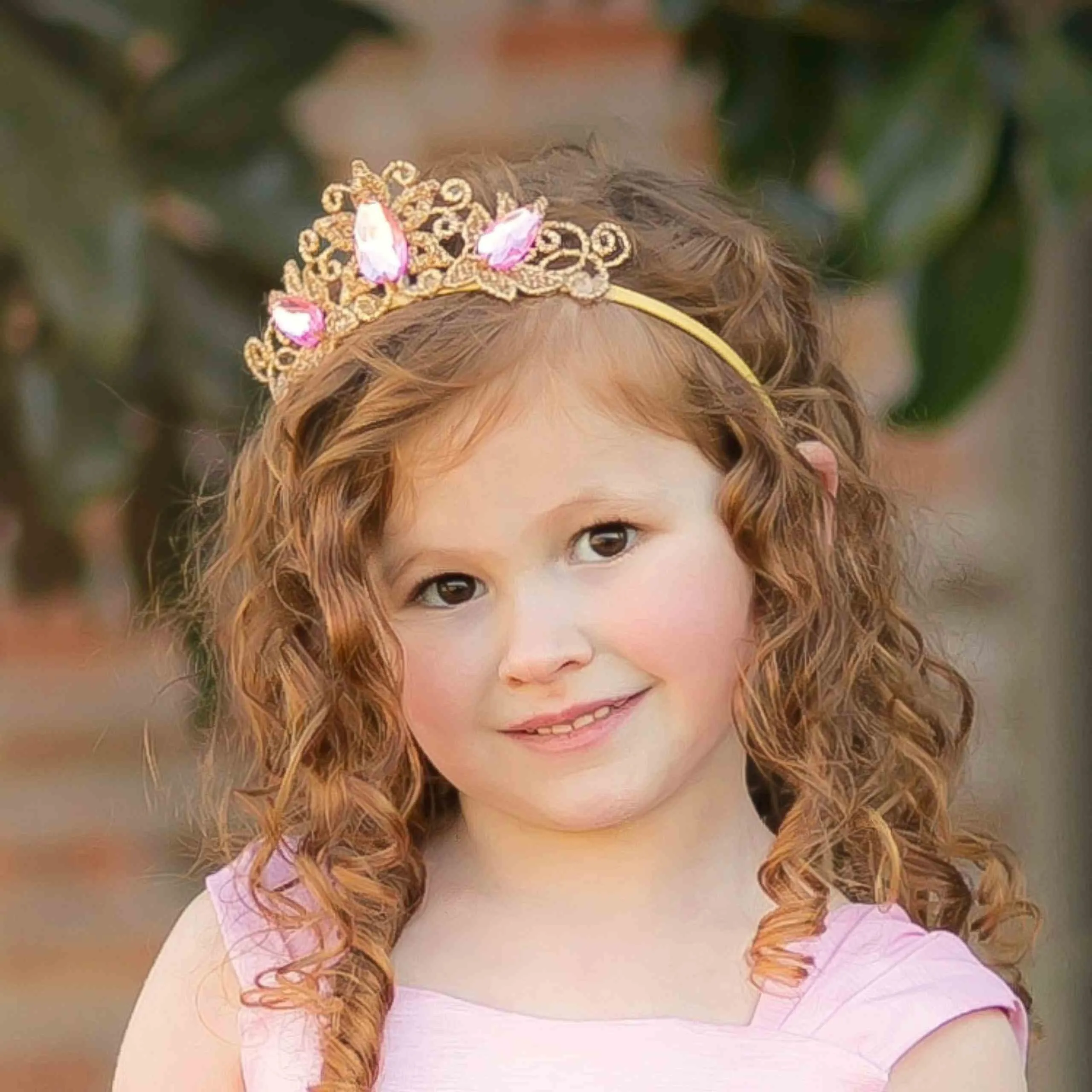 Raven Princess Crown and Wand Set  - Pink & Gold