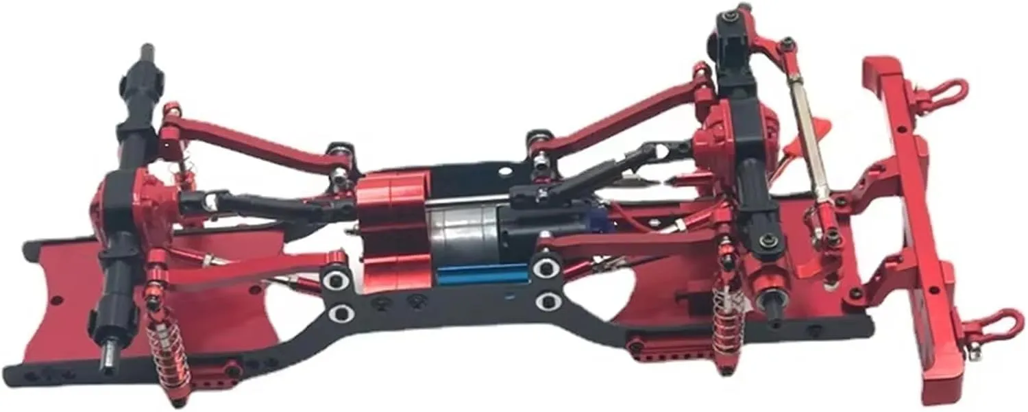 RC Car Accessories Compatible with MN Model D90 D91 D96 for MN98 for MN99S 1/12 RC Crawler Car Replacement Metal Upgraded Frame Model Frame(Red)