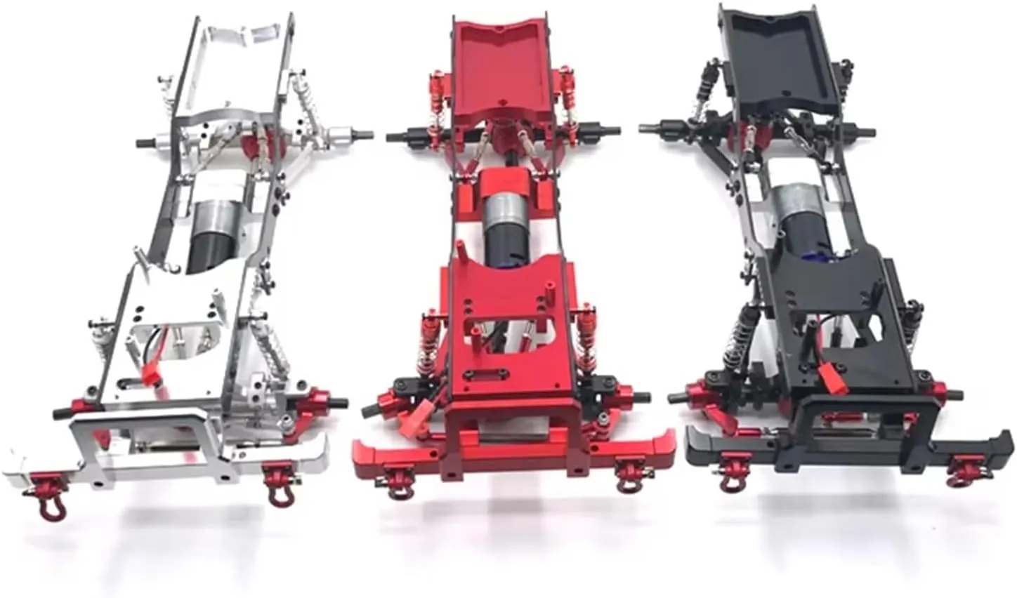 RC Car Accessories Compatible with MN Model D90 D91 D96 for MN98 for MN99S 1/12 RC Crawler Car Replacement Metal Upgraded Frame Model Frame(Red)