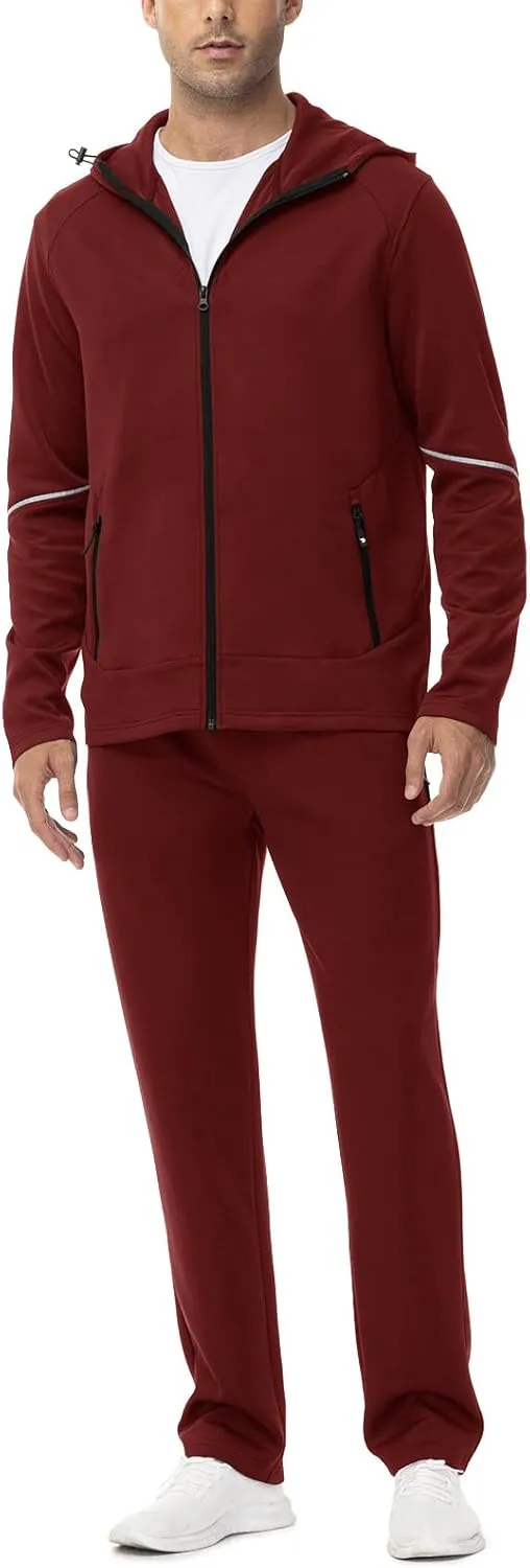 Rdruko Men's Track Suits 2 Piece Set Sweatsuits Jogging Workout Gym Warm Up Sportswear Suits with Hoodie