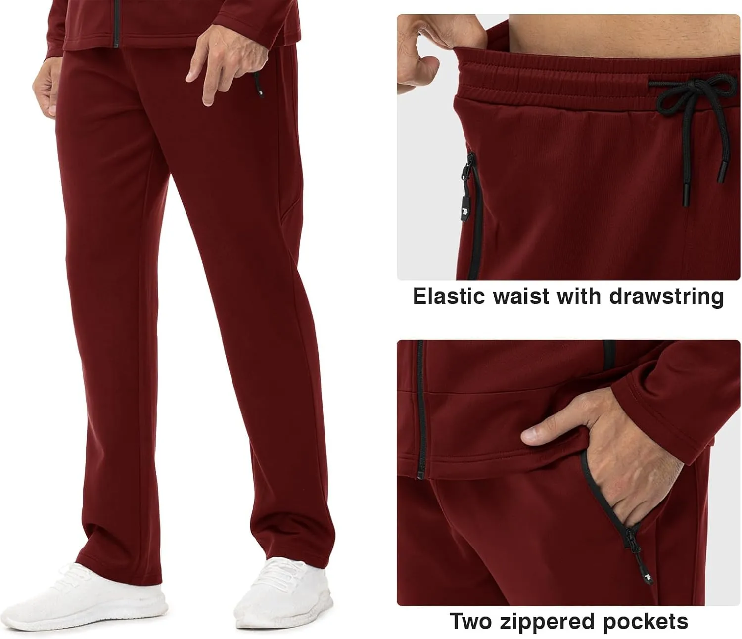 Rdruko Men's Track Suits 2 Piece Set Sweatsuits Jogging Workout Gym Warm Up Sportswear Suits with Hoodie