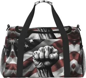 red white star stripe flag print Weekender Overnight Carry On Bag Gym Luggage Bag Duffel Bag for Travel Women