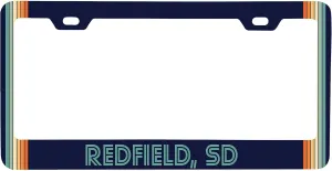 Redfield South Dakota Car Metal License Plate Frame Retro Design