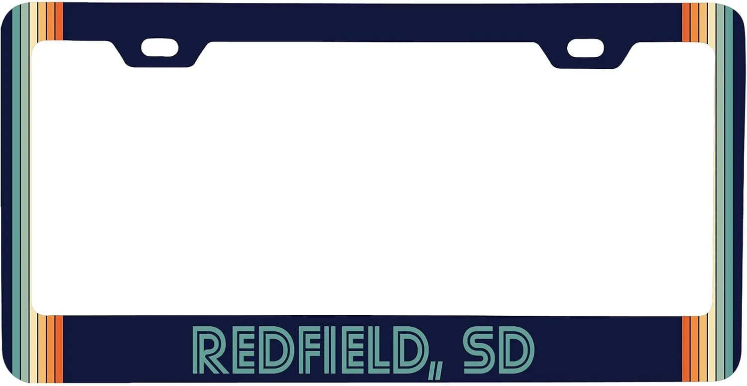 Redfield South Dakota Car Metal License Plate Frame Retro Design