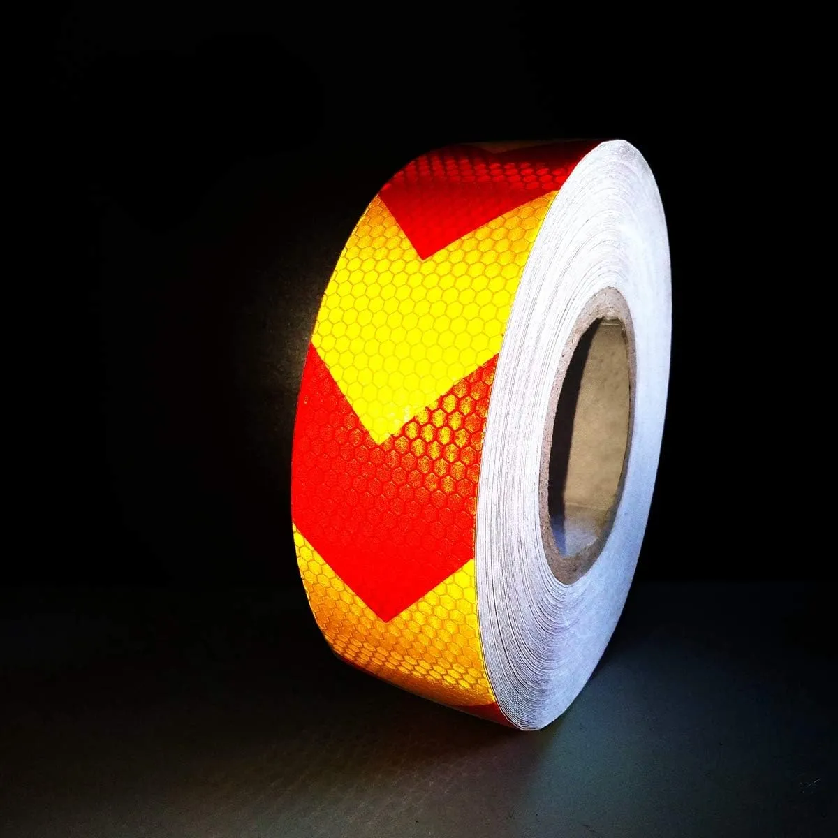 Reflective Tape Waterproof High Visibility Red & Yellow, Industrial Marking Tape Heavy Duty Hazard Caution Warning Safety Adhesive Tape Outdoor 2 Inch by 150 Feet