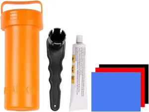 Repair Kit, SUP Repair Kit with PVC Patches and Glue for Inflatables Portable Stand-Up Paddleboard Repair Kit with Wrench for Inflatable Kayak Boat Raft Surfboard