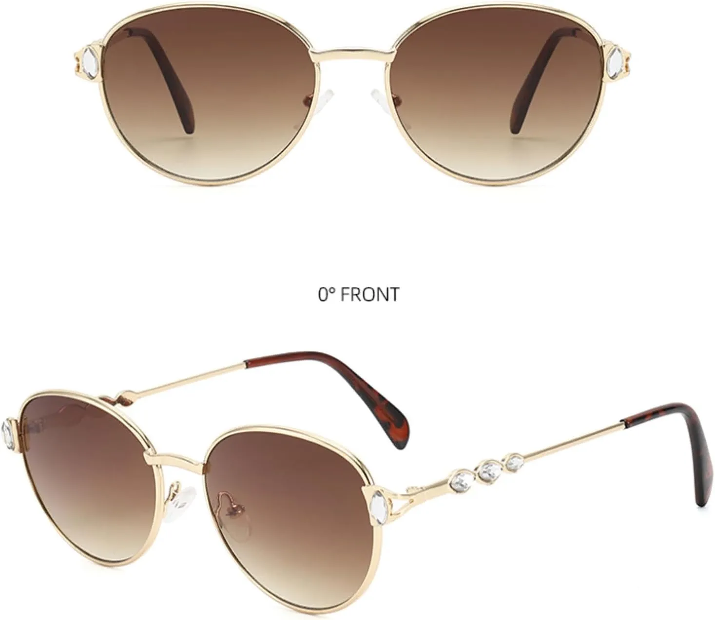 Retro Round Metal-frame Sunglasses. Stylish and Luxurious, Providing Sun Protection.