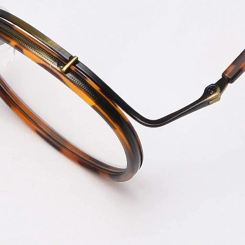 Retro Style Vintage Round Glasses Frame Acetate Clear Lens Optical Eyewear