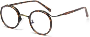 Retro Style Vintage Round Glasses Frame Acetate Clear Lens Optical Eyewear