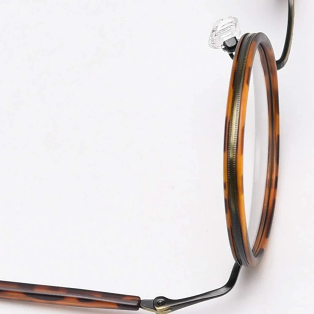 Retro Style Vintage Round Glasses Frame Acetate Clear Lens Optical Eyewear