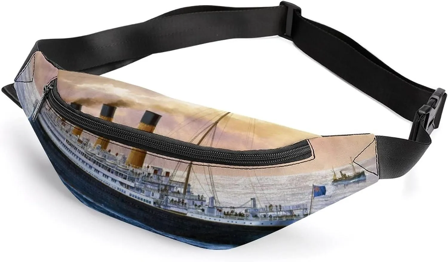 Retro Titanic Famous Old Historic Belt Bag for Women Men Casual Crossbody Waist Bag with Adjustable Strap for Hiking Travel