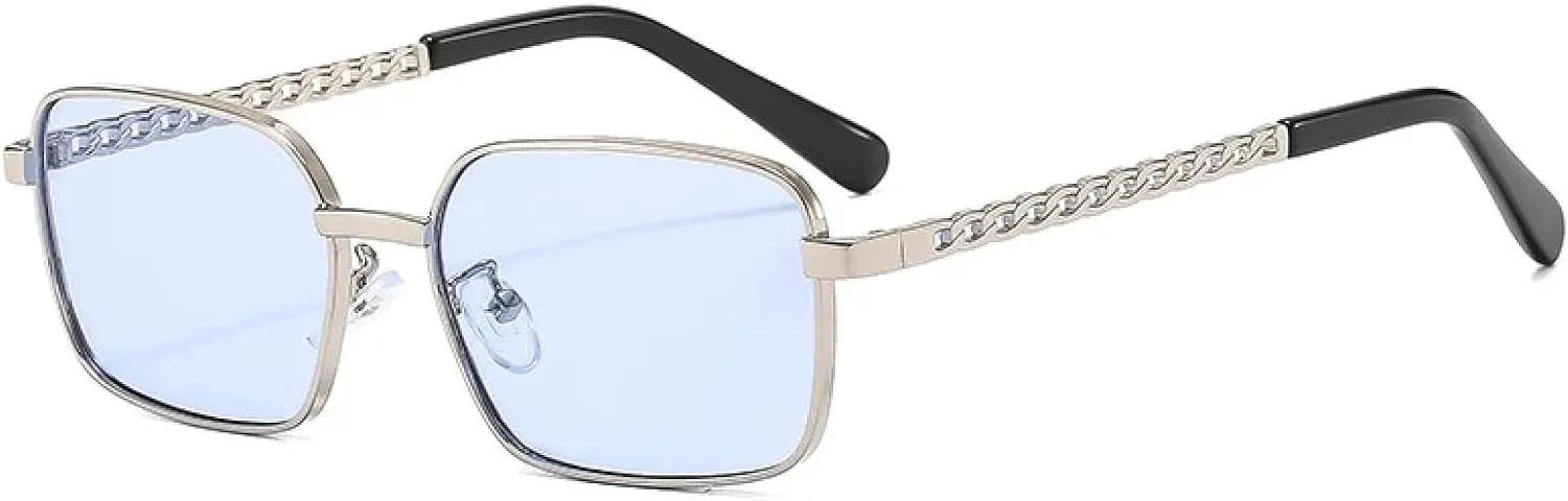 Retro Women Metal Frame Sunglasses Fashion Shades Uv400 Blue Green Men Punk