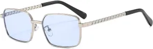Retro Women Metal Frame Sunglasses Fashion Shades Uv400 Blue Green Men Punk