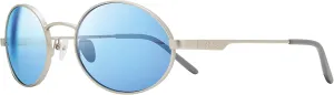 Revo Sunglasses Lunar: Polarized Filters UV, Metal Round Frame, Matte Chrome Frame with Blue Water Lens