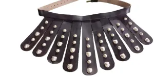 Roman Leather Belt Medieval Legionnaire Belt Metal Accents Waist Belt Black Leather Roman Belt Historical Costume Accessory Renaissance Fair Belt