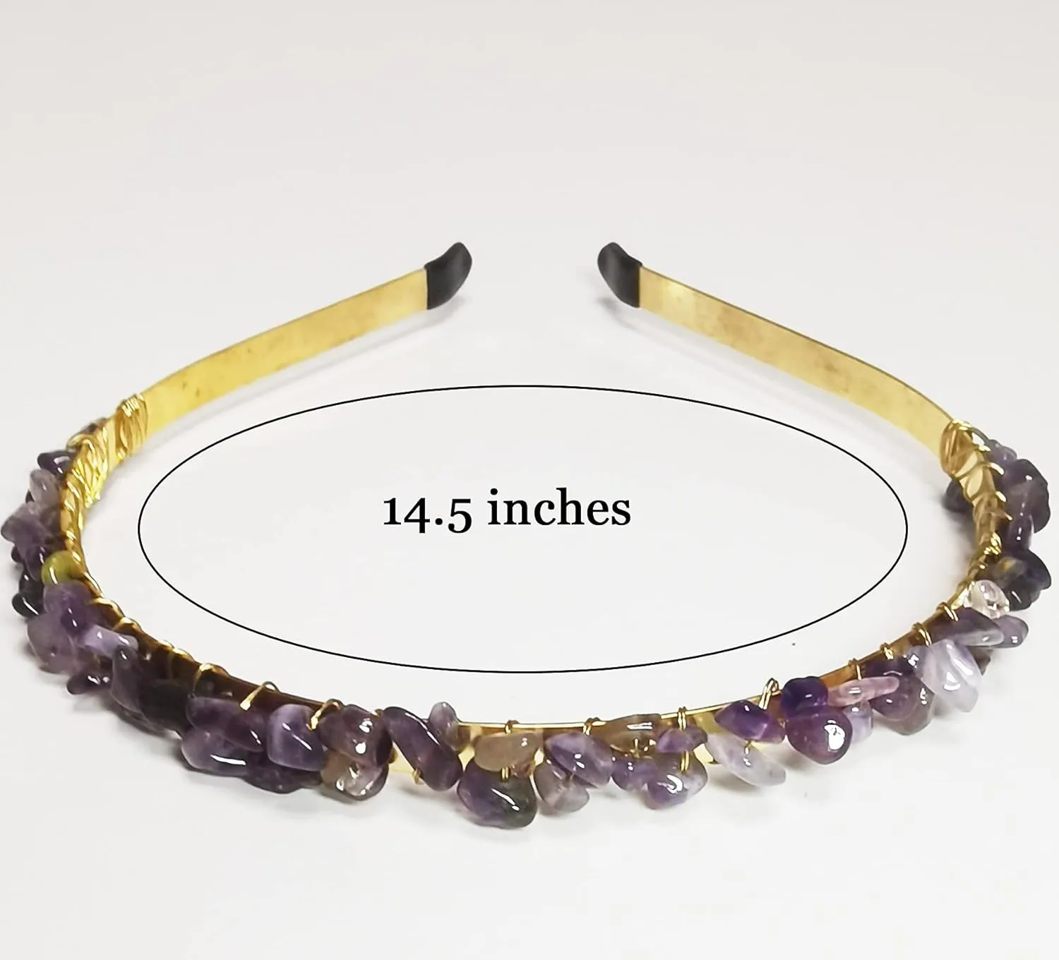 Rose Quartz Headband Amethyst Hair Accessories Crystal Mermaid Tiara Princess Headband for Girls 2pcs