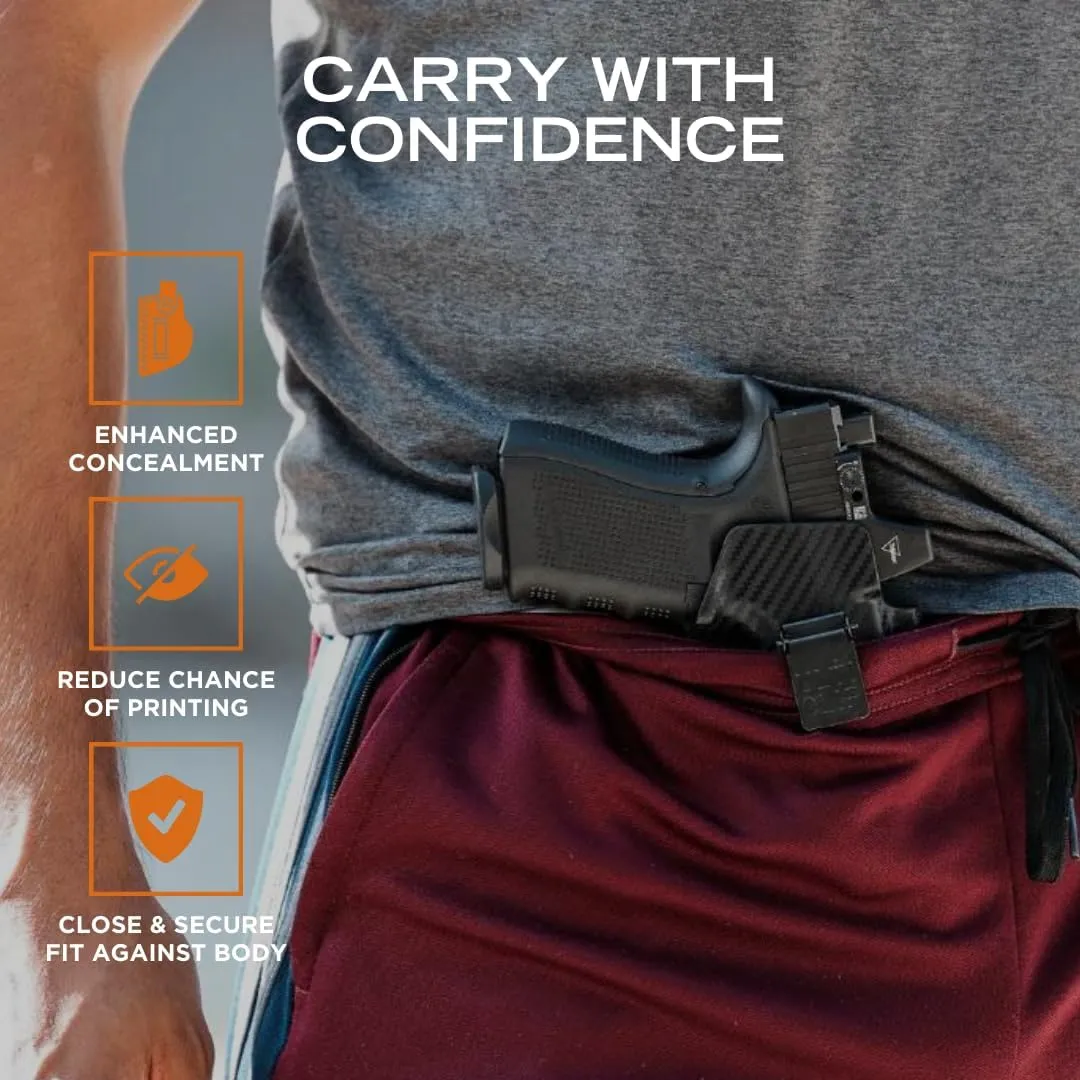 Rounded Athletic Wear Holster - Beltless IWB, Inside Waistband Concealed Carry, American Made, Concealment Express, Black Kydex, Optics Ready, Fits: