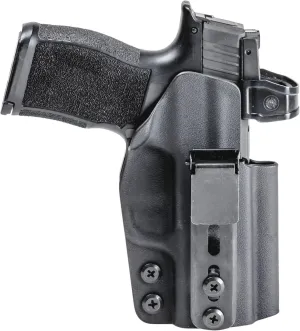 Rounded Athletic Wear Holster - Beltless IWB, Inside Waistband Concealed Carry, American Made, Concealment Express, Black Kydex, Optics Ready, Fits: