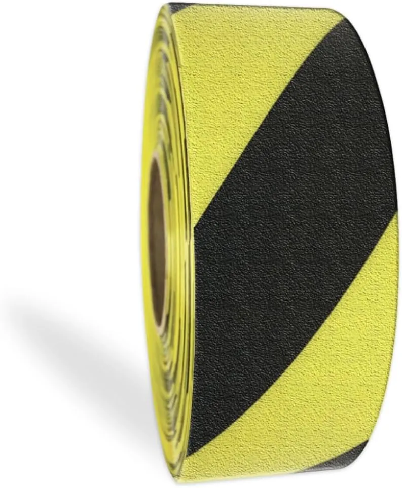 RPT-750 Hazard Safety Warning Stripe Tape - Durable Outdoor Heavy Duty Rubber Base, Reflective Slip Resistant BASt Certified for Pavement Marking, Hazardous Areas (Yellow & Black, 3" X 36')