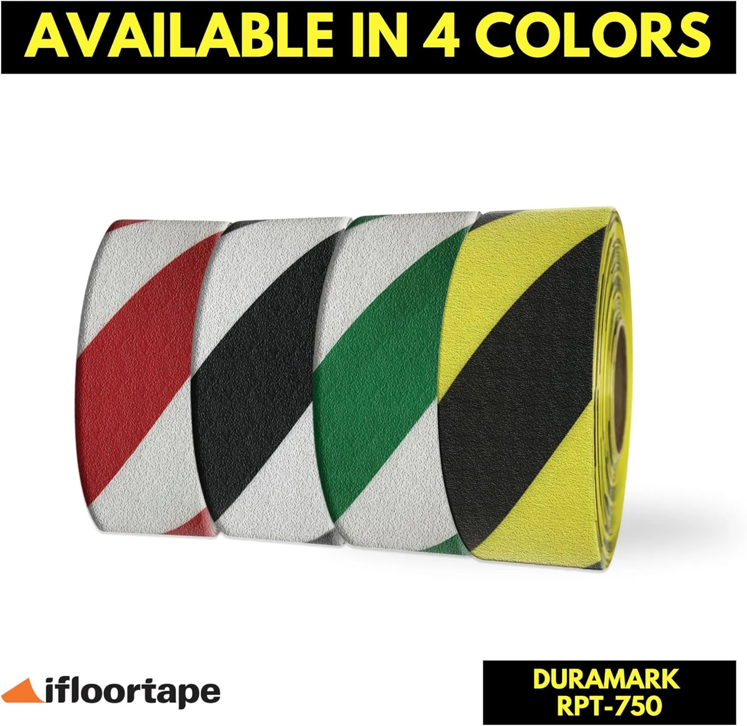RPT-750 Hazard Safety Warning Stripe Tape - Durable Outdoor Heavy Duty Rubber Base, Reflective Slip Resistant BASt Certified for Pavement Marking, Hazardous Areas (Yellow & Black, 3" X 36')