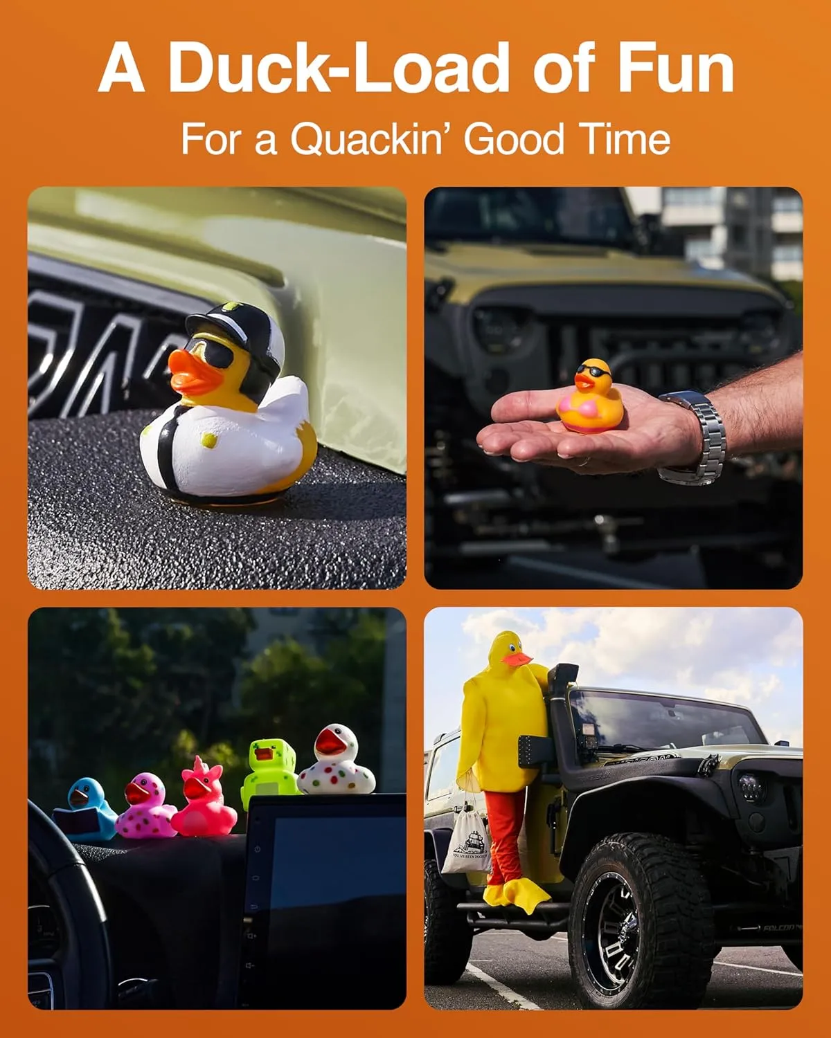 Rubber Ducks Jeep Ducking - 76 Piece kit Including Ducker Bucket, Jeep Ducking Cards & Rubber Bands Plus Official Duck Duck Jeep Mobile App