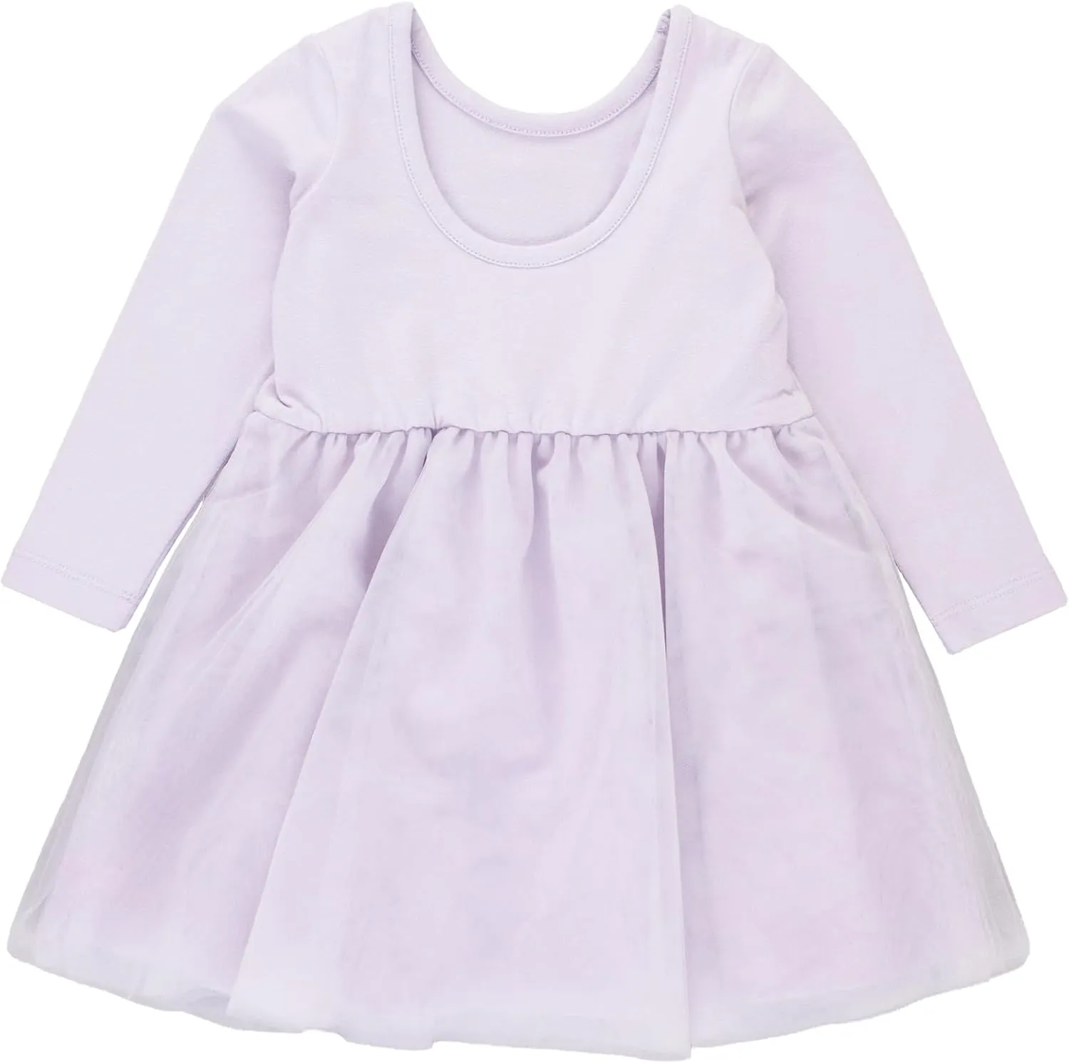 RuffleButts Baby/Toddler Girls Long Sleeve Tulle Twirl Dress