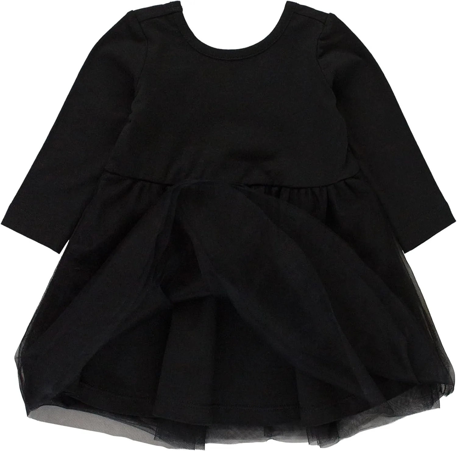 RuffleButts Baby/Toddler Girls Long Sleeve Tulle Twirl Dress