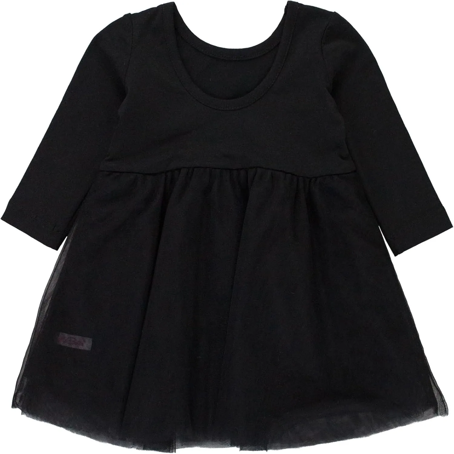RuffleButts Baby/Toddler Girls Long Sleeve Tulle Twirl Dress