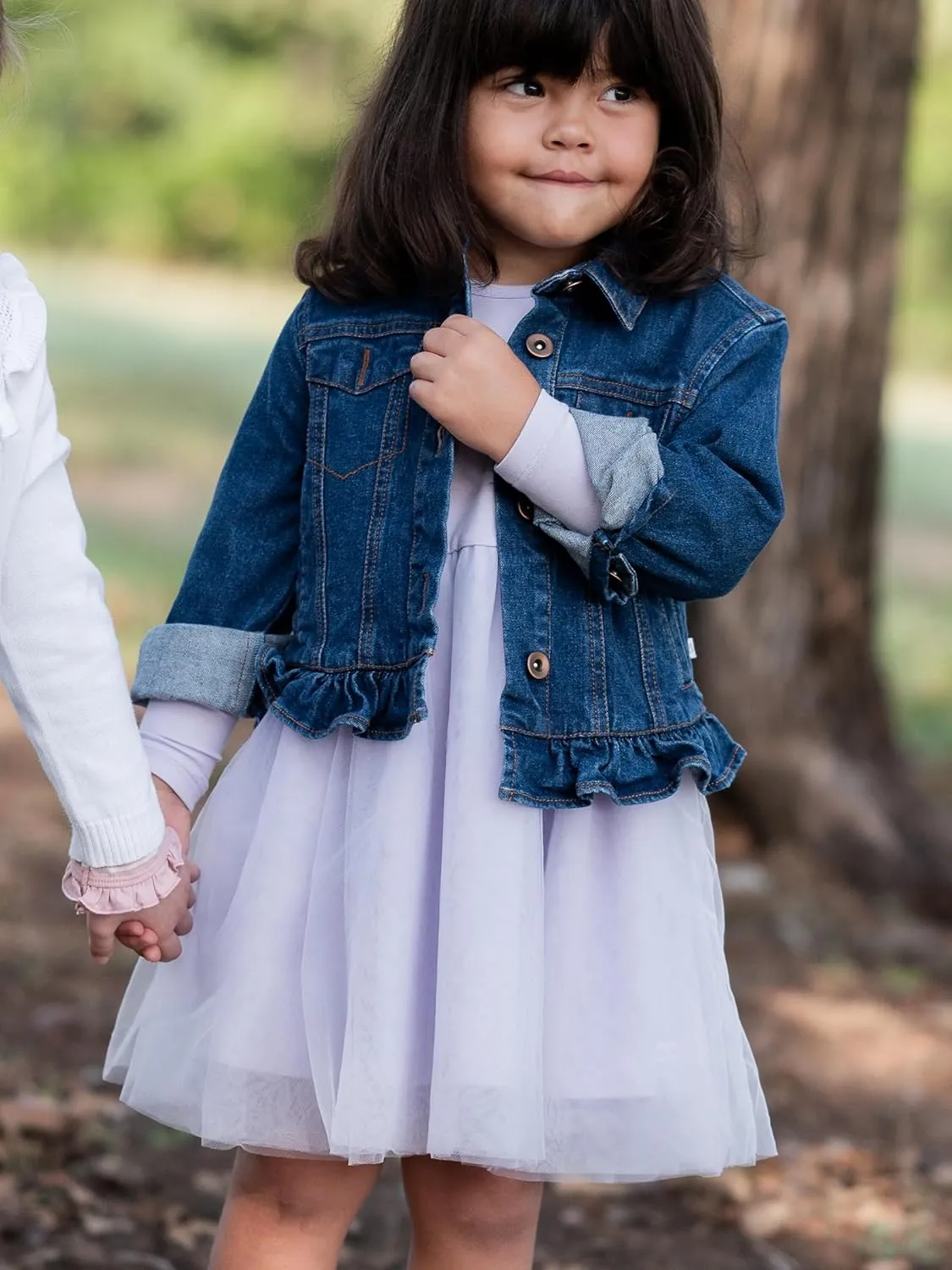RuffleButts Baby/Toddler Girls Long Sleeve Tulle Twirl Dress