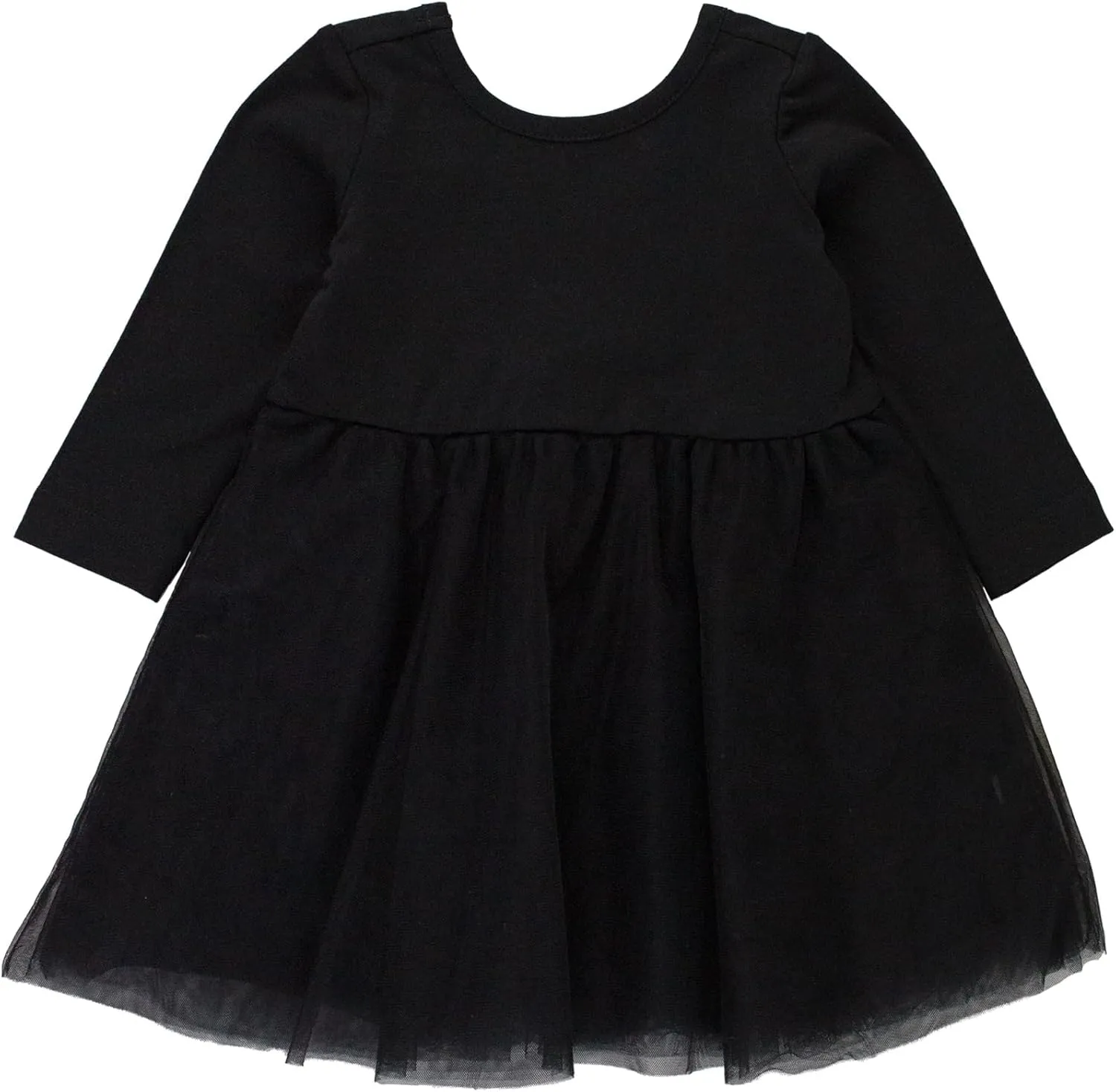 RuffleButts Baby/Toddler Girls Long Sleeve Tulle Twirl Dress