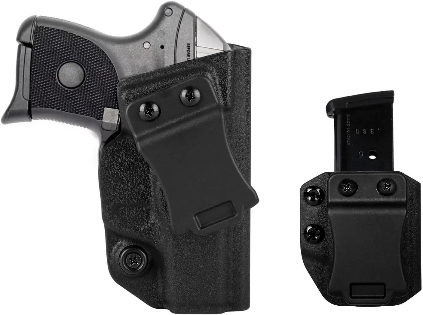 Ruger LCP 380 IWB Holster Right Hand Fits Ruger LCP 380 Pistol Holster & Universal 380 ACP Single Stack Mag Carrier IWB/OWB Magazine Holsters Concealed Carry