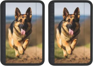 Running German Shepherd Dog Car Seat Belt Pad 2 Pack Universal Fit Seatbelt Cover Soft and Comfortable Backpack Shoulder Pad Adjustable Neck Cushion Protector Harness Pad for Car Bag