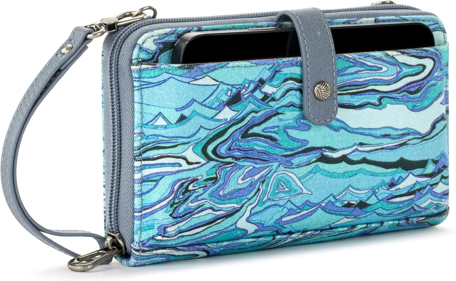 Sakroots Artist Circle Smartphone Crossbody in Eco Twill, Detachable Wristlet Strap