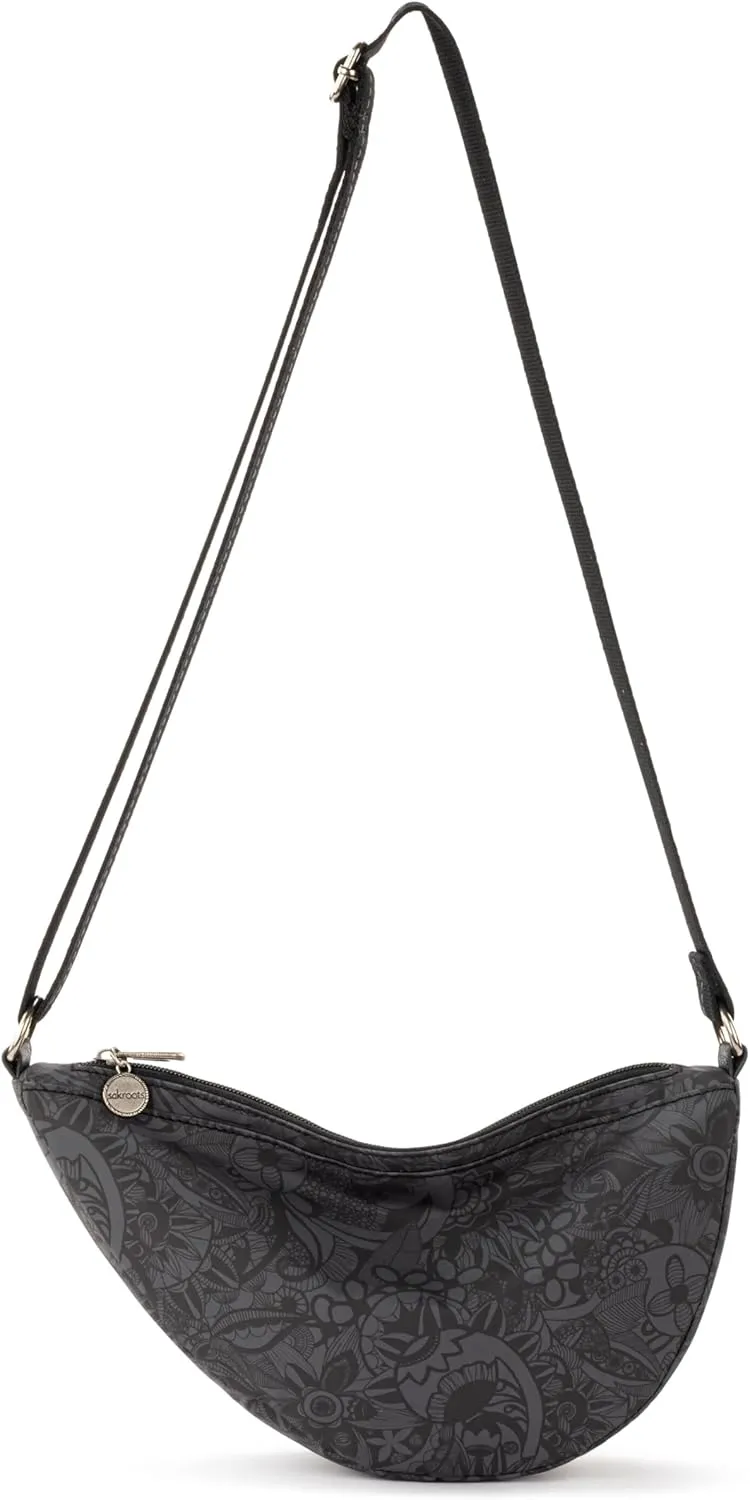 Sakroots Tess Sling in Eco Twill, Adjustable Crossbody Strap, Black Spirit Desert