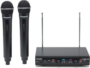 Samson Stage 212 Dual Vocal VHF Frequency Agile Wireless System (2) Q6 Dynamic Mics