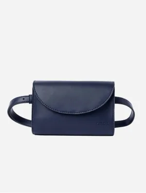 Sanne Apple Leather Vegan Belt Bag | Navy