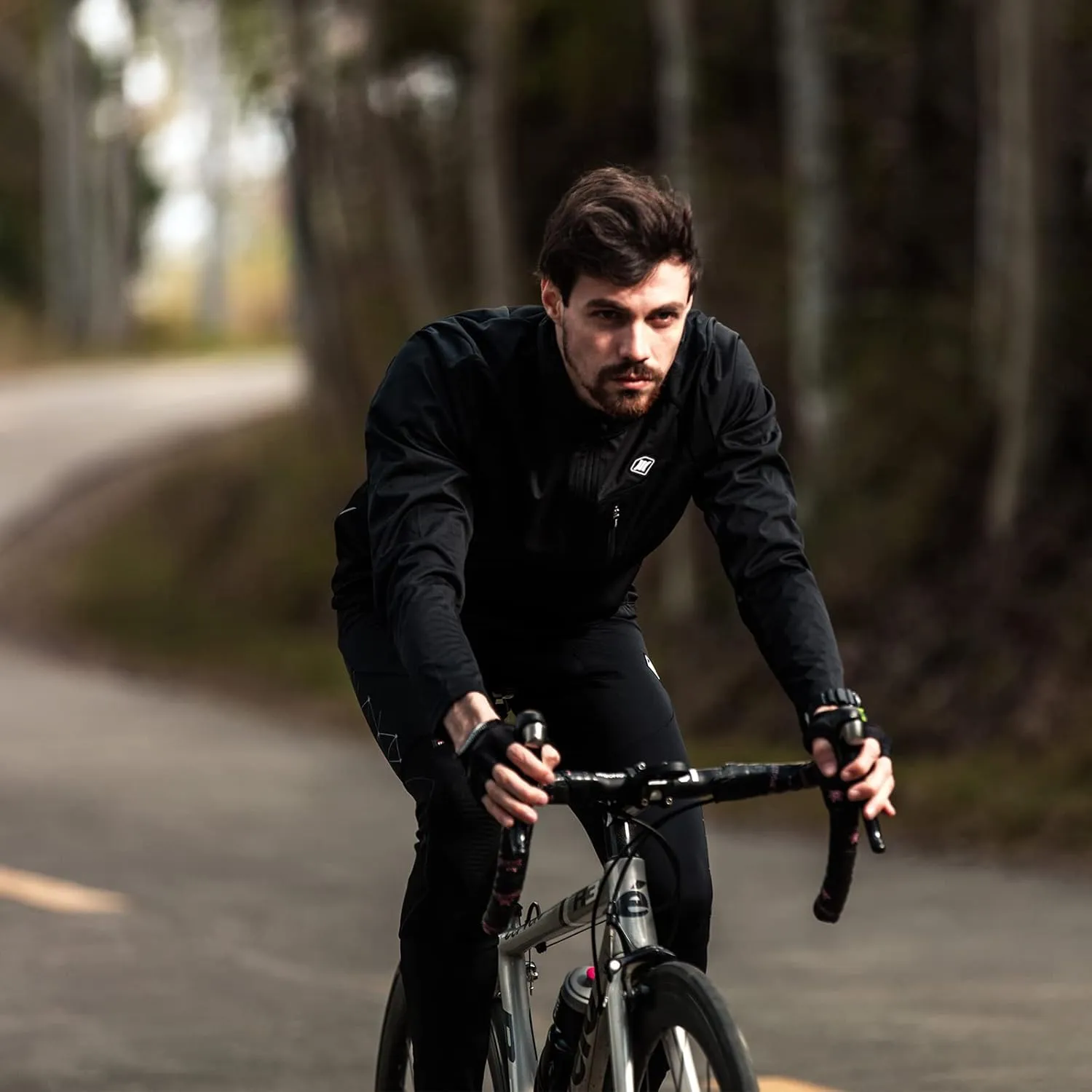 Santic Men's Cycling Bike Winter Jackets Windproof Fleece Thermal Warm UP Running Bike Bicycle Jacket Breathable Windbreaker