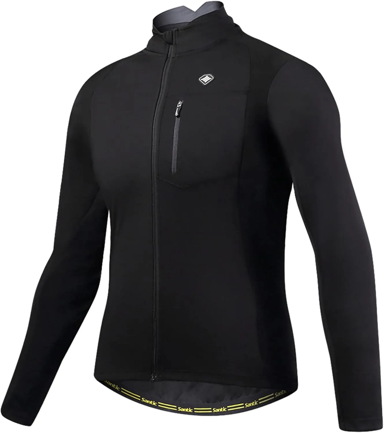 Santic Men's Cycling Bike Winter Jackets Windproof Fleece Thermal Warm UP Running Bike Bicycle Jacket Breathable Windbreaker