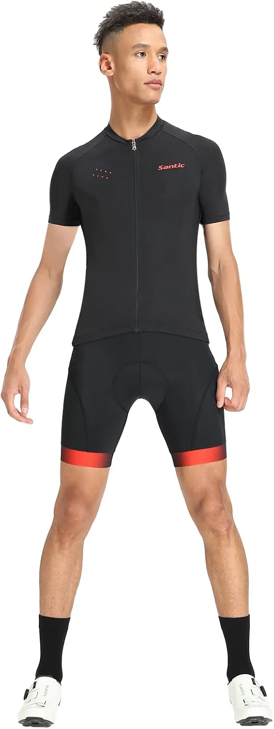 Santic Men’s Cycling Jersey Short Sleeve Bike Shirts for Men Bicycle Jacket with Pockets Breathable & Quick Dry Yorkson