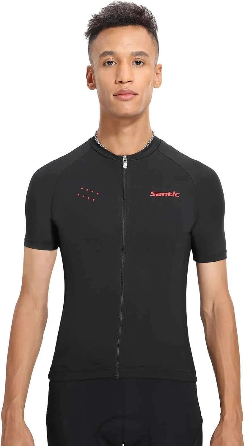 Santic Men’s Cycling Jersey Short Sleeve Bike Shirts for Men Bicycle Jacket with Pockets Breathable & Quick Dry Yorkson