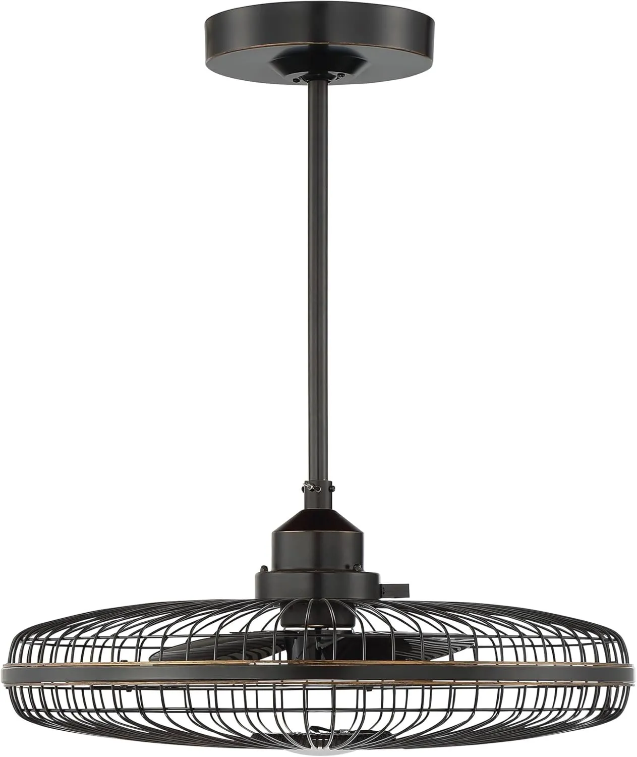 Savoy House 29-FD-122-44 Wetherby Mid-Century Modern Industrial Caged Fandelier Ceiling Fan with Remote, Integrated LED 1-Light 12.5 Watt, 16" H x 26" W, Classic Bronze