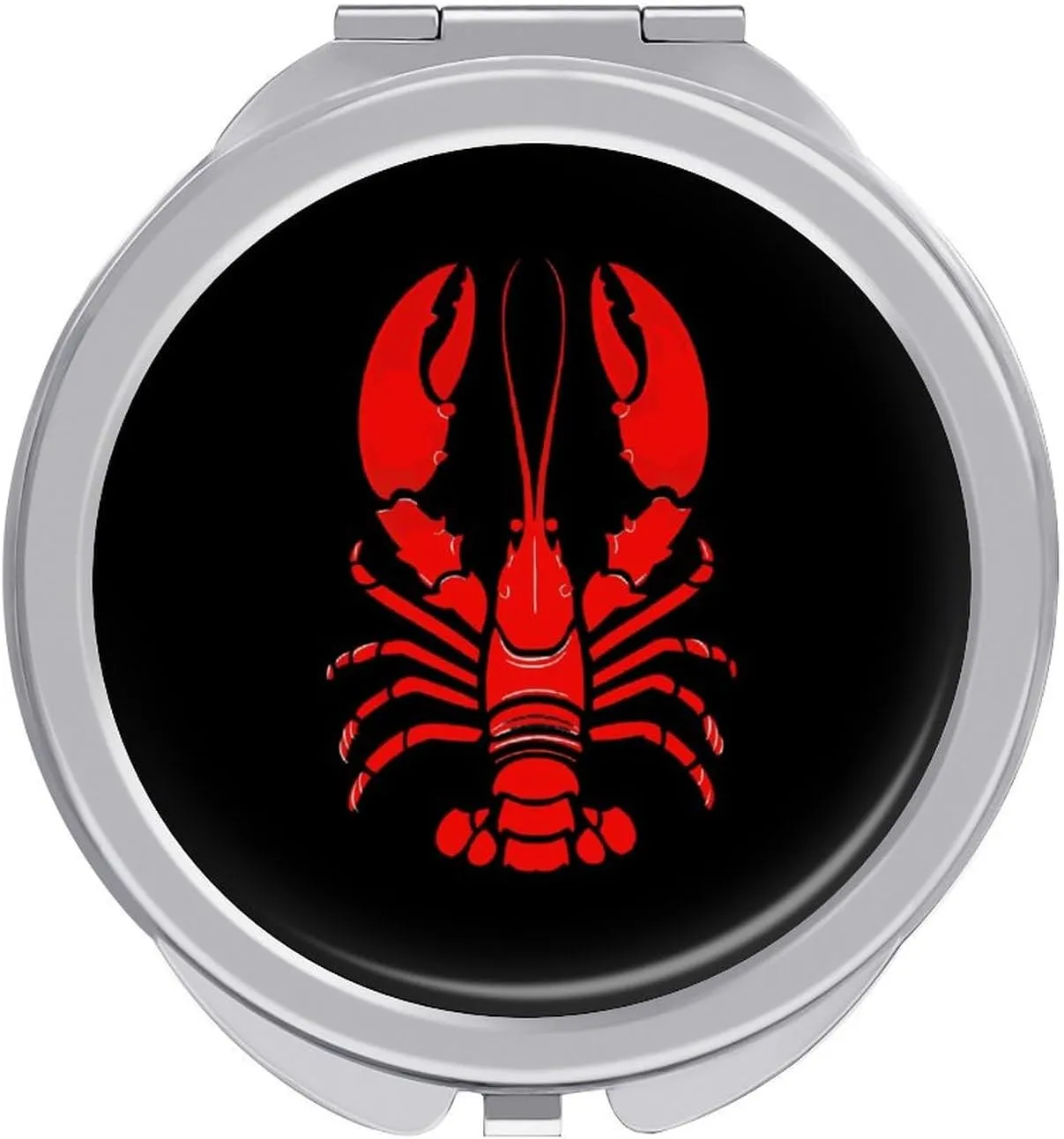 Say No to Pot Funny Lobster Custom Travel Makeup Mirror 2-Sided Round Mirror Portable for Women Handbag Purse Pocket